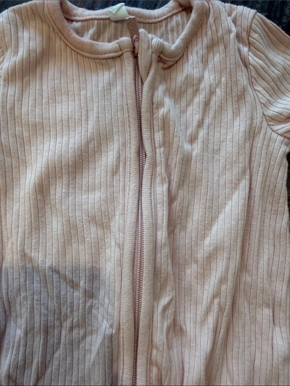 Morí Ribbed clever zip footed baby pajamas 0-3 months